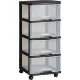 Curver Rack with 4 Drawers 37x39x80cm - Transparent / Black